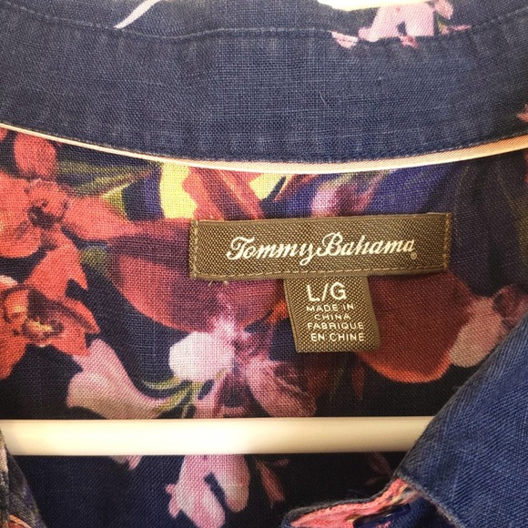 Tommy Bahama women's Floral Linen Blouse size L - Picture 2 of 6